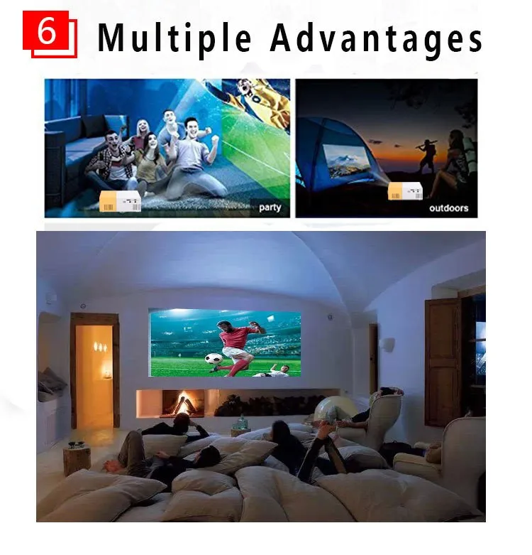 YG300 Mini LED Projector Yg300 Upgraded Version 1000 Lumen 320x240P HDMI-compatible USB Audio Home Media Player Beamer portable projector