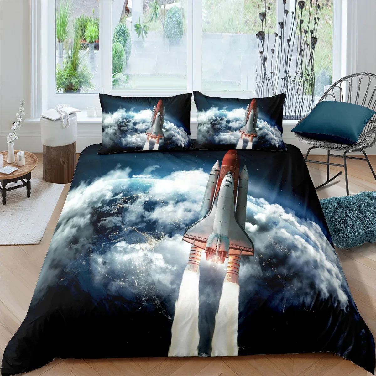 Flugzeug-Kampfflugzeug-Bettbezug, King-/Queen-Size-Bett, fliegendes Kampfflugzeug-Bettwäsche-Set für Kinder, Teenager, Jungen, moderner cooler Flugzeug-Bettbezug – Detail 15
