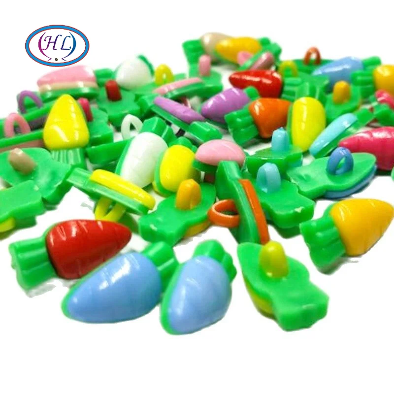 HL 30PCS Mix Color Shank Carrot Plastic Buttons Children's Clothing Sewing Accessories DIY Crafts 17mmx7mm