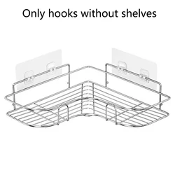 Wall Mounted Adhesive Hook Under Wire Shelf Rack Hanger Holder Clamp Organizer bathroom shelves bathroom organization