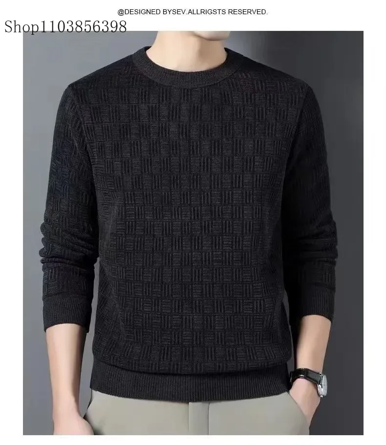 Spring Autumn Pure Wool Pullover Sweater Men O-neck Long-sleeve Cashmere Knitwear Male Clothing Knitted Sweaters Mens Outwear turtleneck sweater basic sweater jacquard sweater