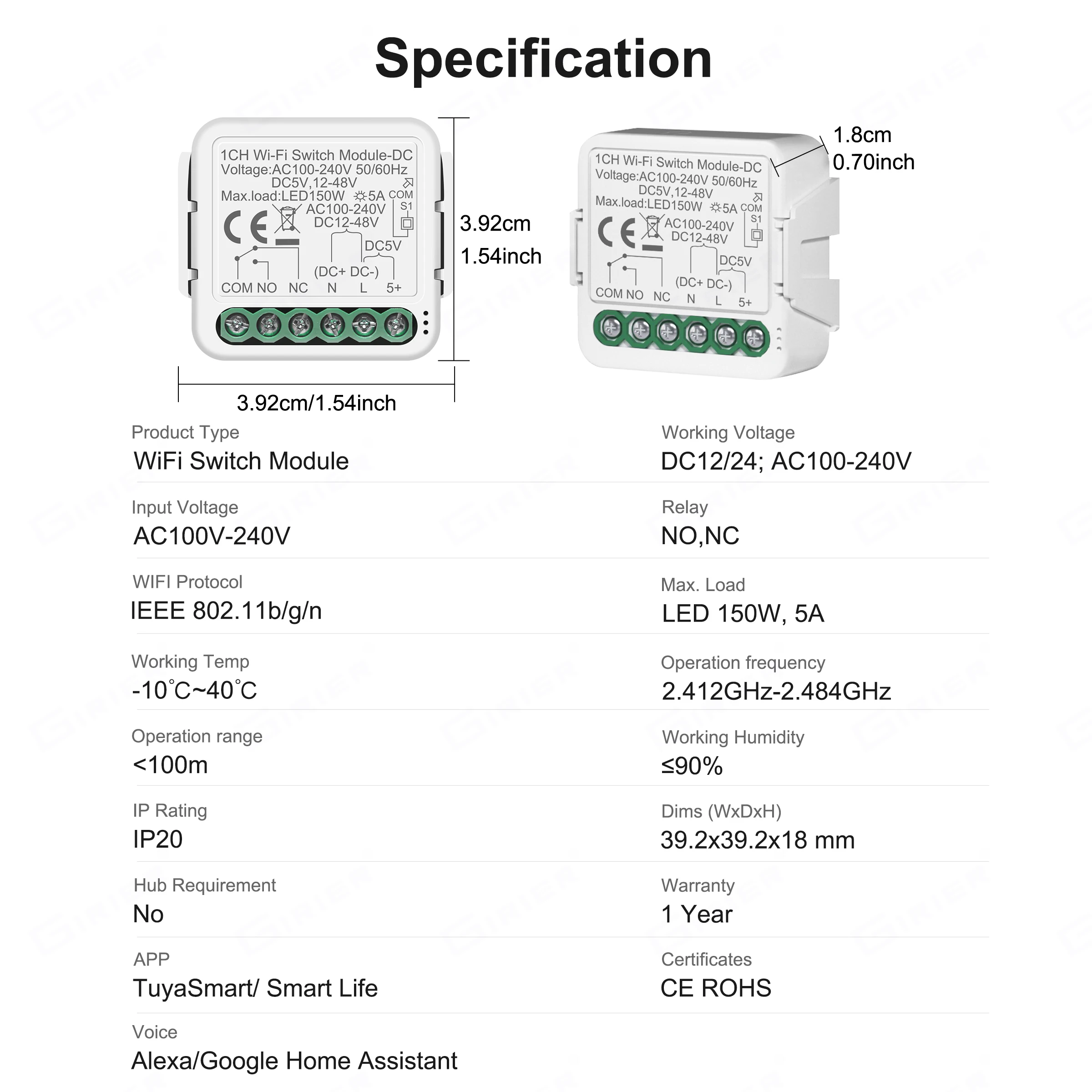 GIRIER Tuya وحدة تبديل ذكية واي فاي وحدة الاتصال ا...