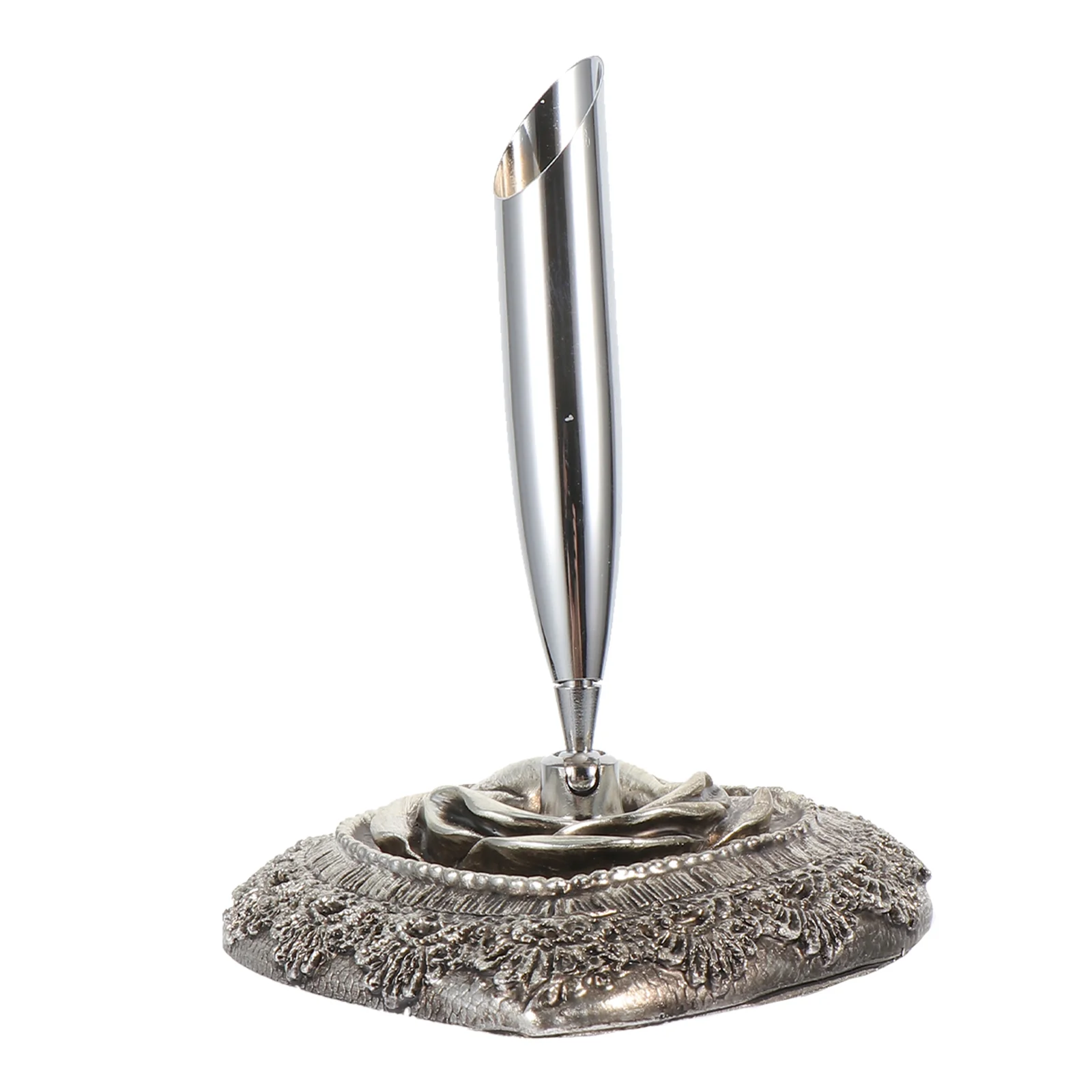 

Desktop Pen Holders Base Vintage Flower Dip Penholder Quill Stand Stationery Gift for Wedding Party
