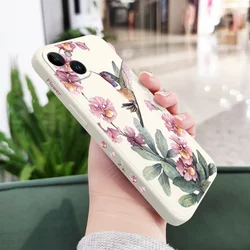Elegant Pink Azaleas Silicone Phone Case Cover - iPhone 15 (White)