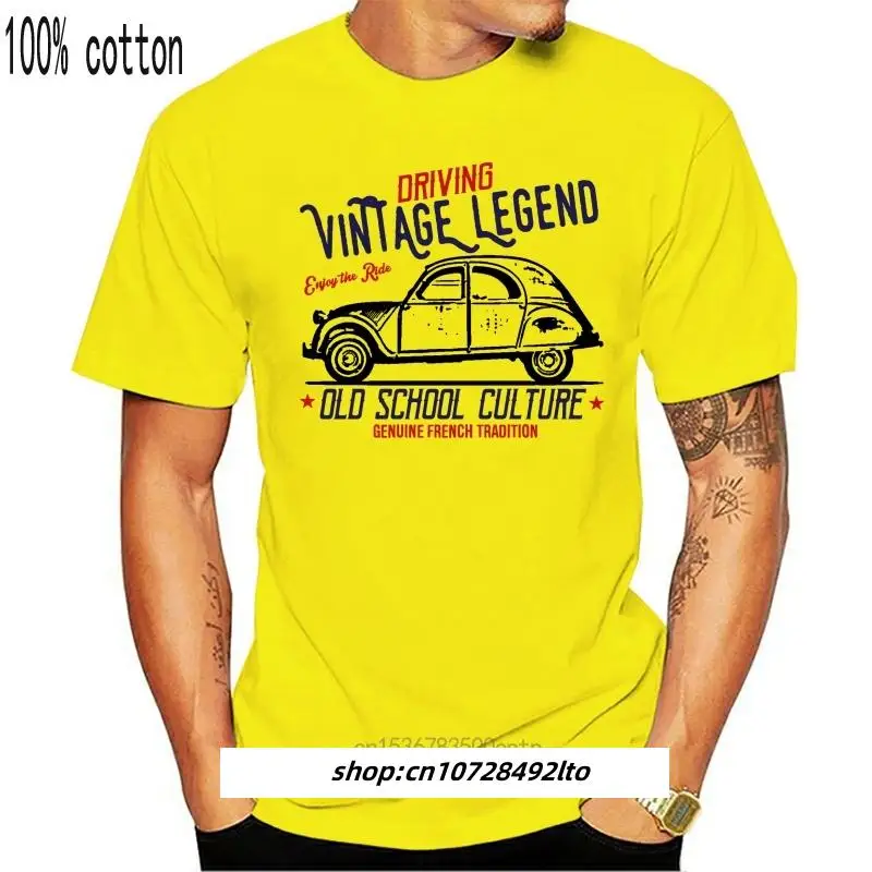 Fashion 2020 Top Tee Mens Vintage French Car 2Cv New Cotton T-Shirt Print T Shirt