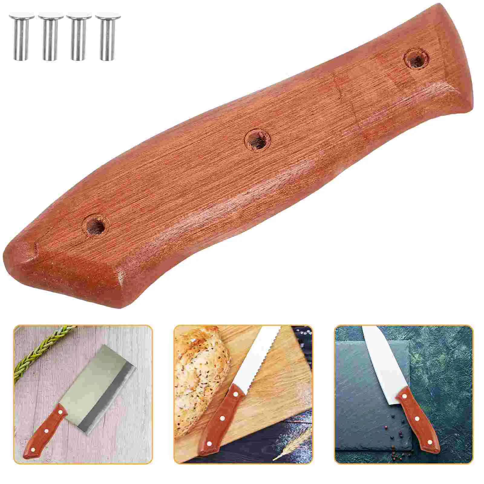 

2 Pcs Kitchen Knife Handle Wood Handles for Home Accessories Replacement