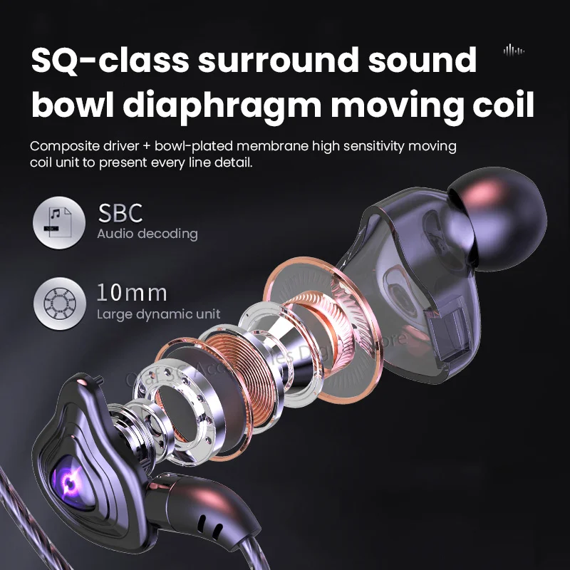 OLAF DAC Type C/3.5mm Headphones Wired Earbuds Handsfree Headset Gamer HiFi 9D Bass Stereo In-Ear Cable Earphones For Smartphone 6