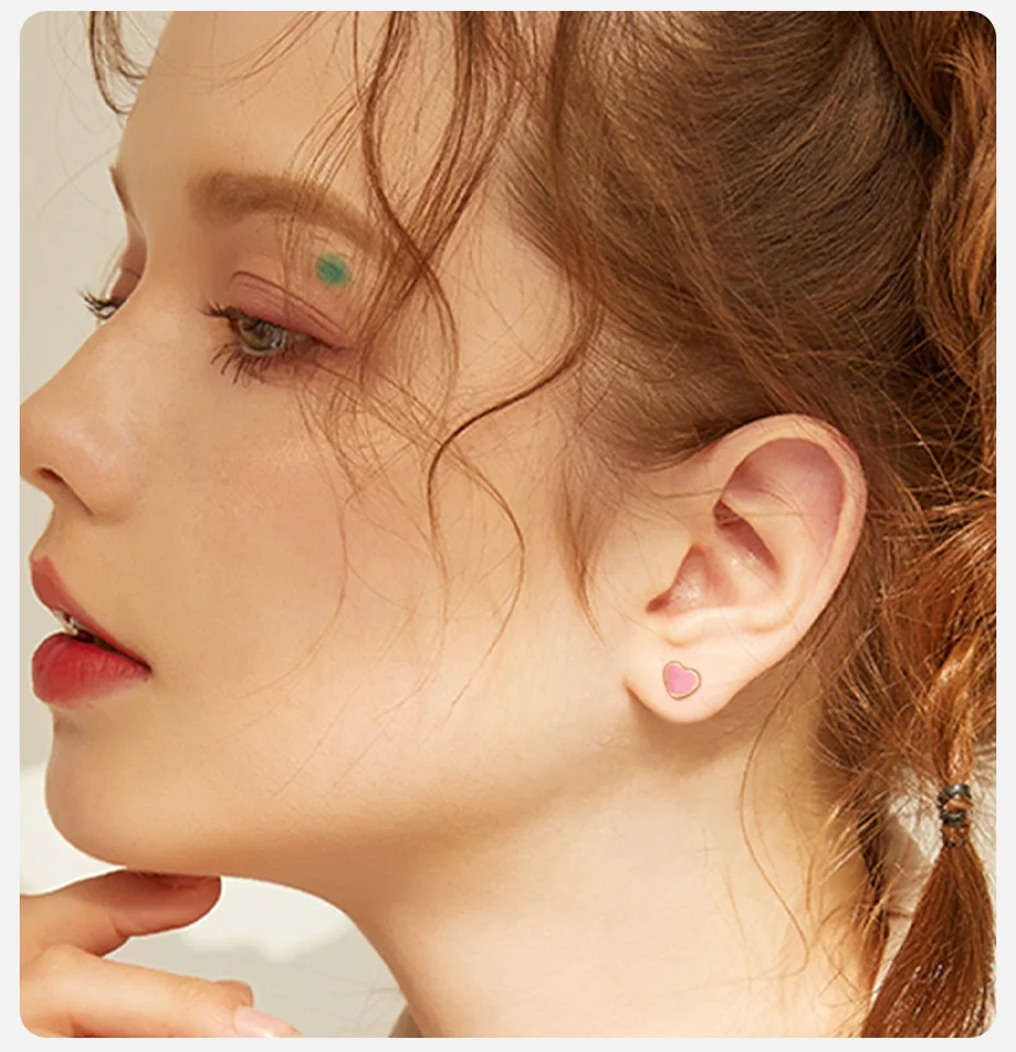 Vnox Mini-Ohrstecker für Damen, goldfarben, flache Rückseite, Herz-Edelstahl-Piercing-Ohrringe, Helix-Knorpel-Modeschmuck – Detail 4
