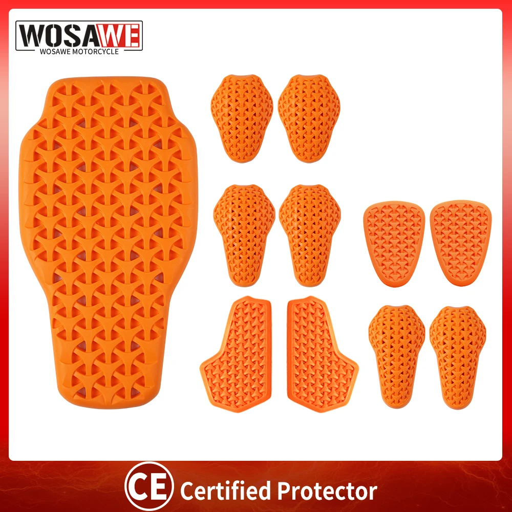 WOSAWE Motorcycle Shoulder Elbow Back Protector Universal CE Soft Armor Pads Motorbike Chest Pads Racing Jacket Insert Armor motorcycle back protector motorcycle knee pads motorcycle armor motorcycle body armor body protector motorcycle armor vest motorcycle armor pads motorcycle armor accessories