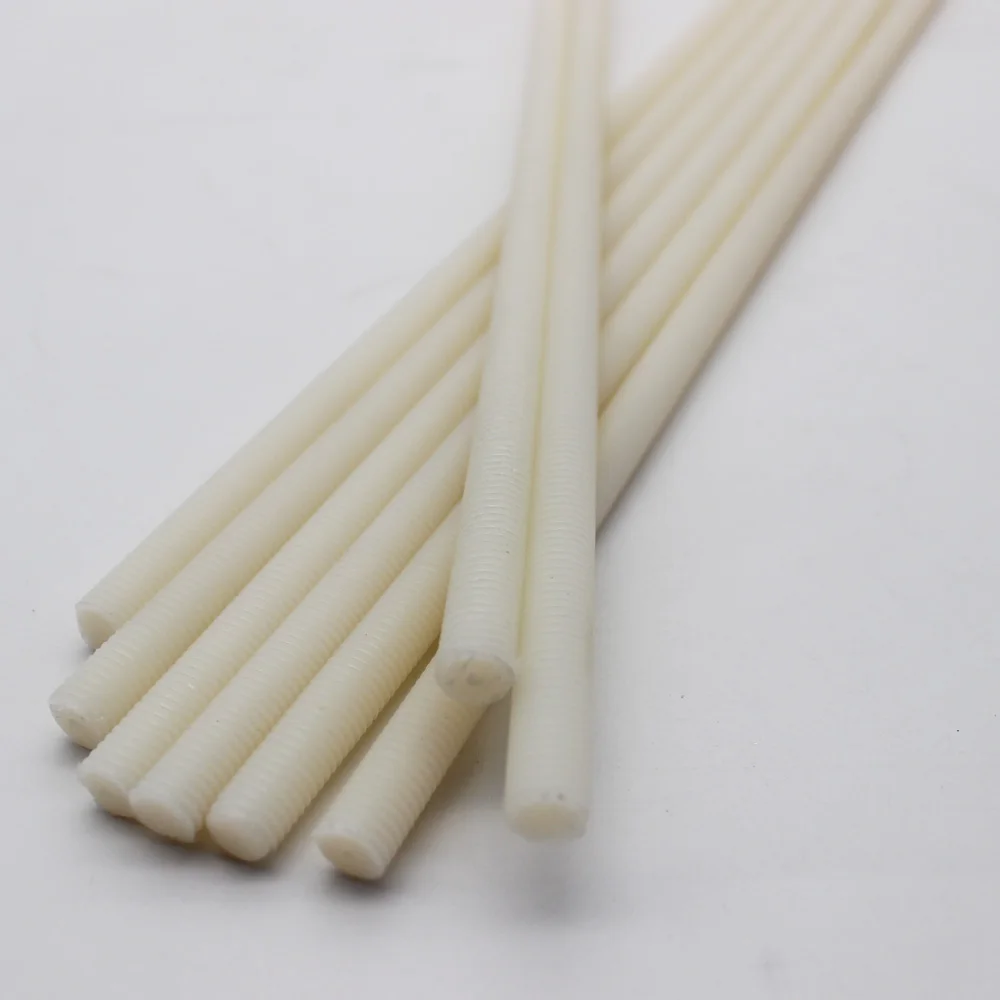 Plastic Nylon Threaded Rods Bars Studding M4 M5 M6 M8 M10 M12 M16 M20