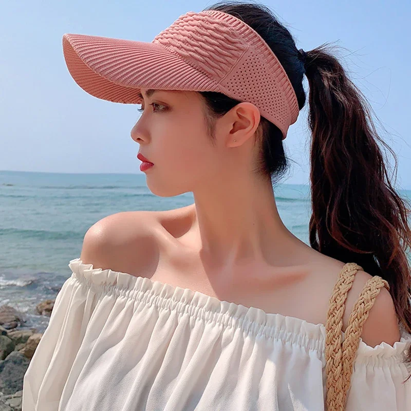 Long Brim Ponytail Baseball Caps Women Casual Hollow Out Breathable Empty Top Hats Spring Summer Outdoor Sports Golf Beach Hats baseball cap