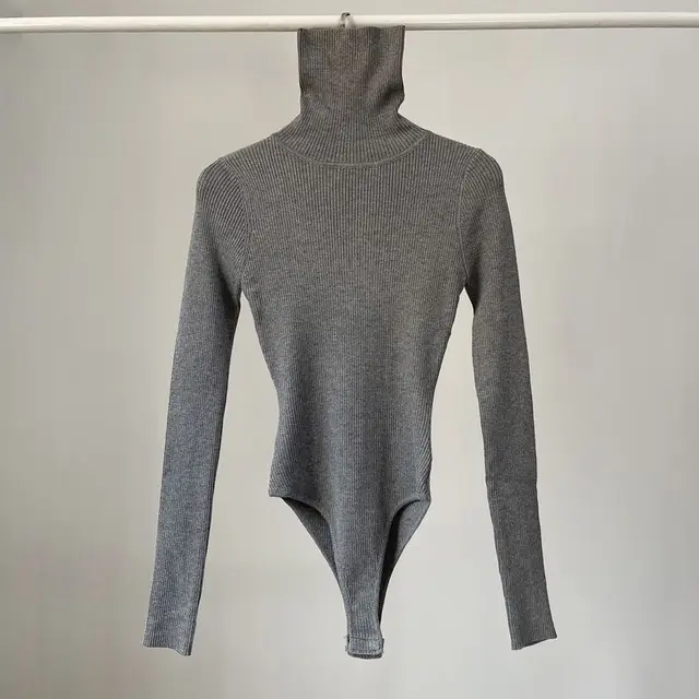 Combinaisons Femmes À Manches Longues Élégant Mode Col Roulé Solide Sexy Tempérament Intérieur Printemps Automne Coréen Style All-match Casual 1