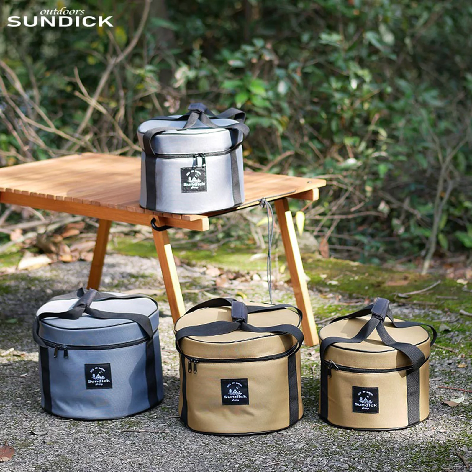 Storage Bag Camping Storage Bag Camping Cookware Bag 14/9L Dinnerware Organizers Oxford Cloth Pot Storage Bucket Waterproof Travel Cutlery Carrying Bowl Cups Container