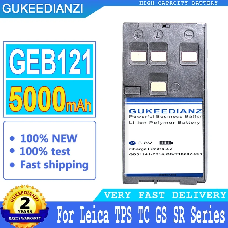 

GUKEEDIANZI Battery GEB121 for Leica TPS TC GS SR Series, Total Station, Big Power Battery, Survey Instrument, 5000mAh