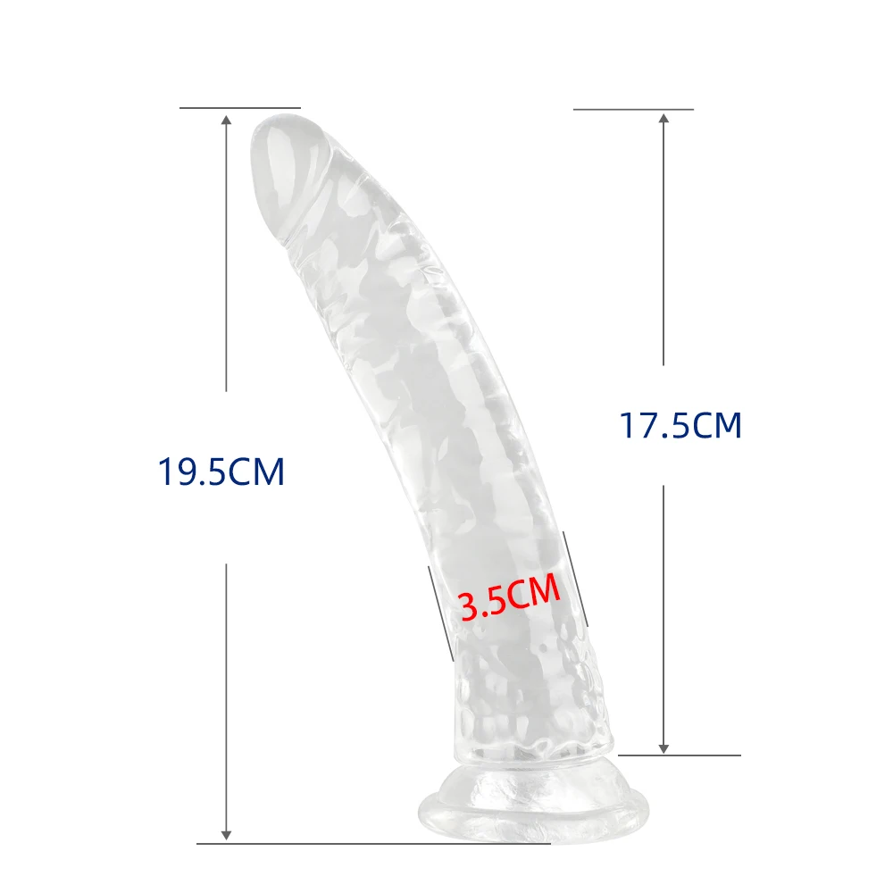 Dildo realistico trasparente stimolatore anale per donna g-spot_voghion.com