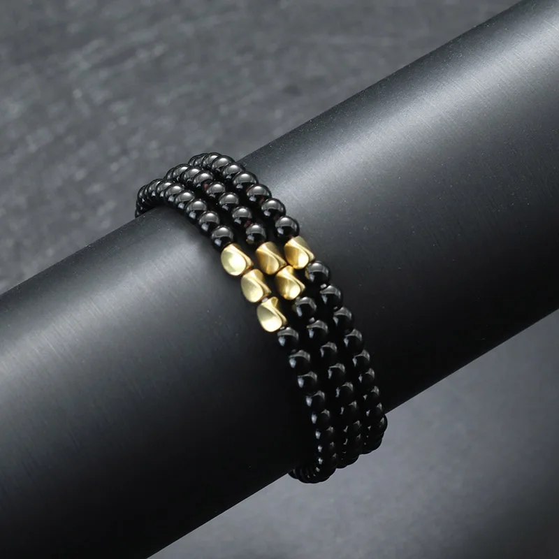 Neue 3 Stück Männer Armband Set 4mm Reis Perle Braclet Homme Natürliche Holz Braslet Unregelmäßigen Kupfer Charme Stein Brazalete pulseira – Detail 13