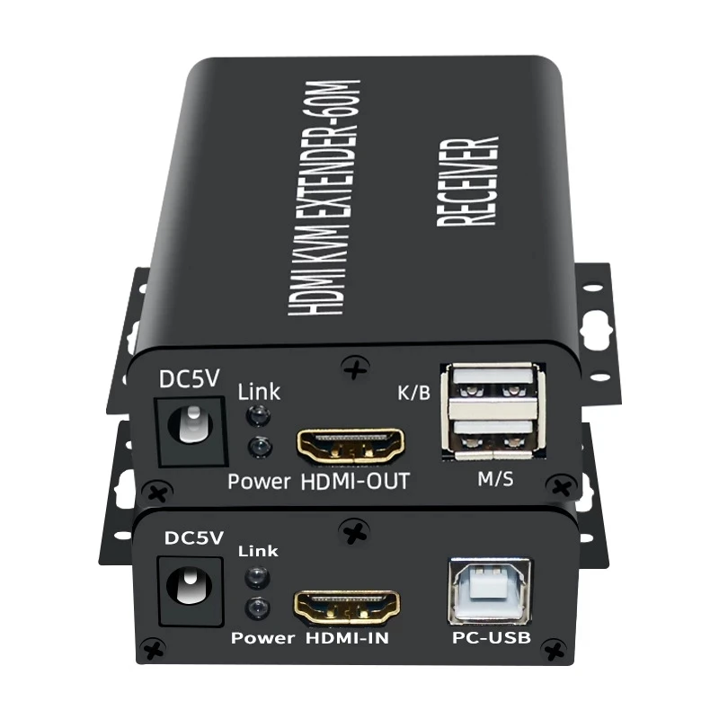 Квм-Удлинитель HDMI 60 м поддержка USB мыши клавиатуры через cat5/6 ethernet-кабель CAT5/6