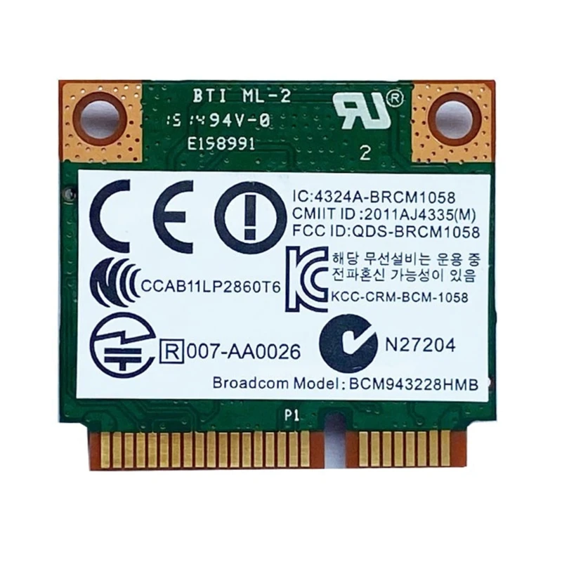 

Половина Mini PCI-E беспроводной Wi-Fi адаптер сетевая карта для ноутбука двухдиапазонный 2 5Ghz Bluetooth-совместимый