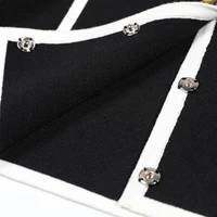 High Quality And Fashionable New Knitted Patchwork Lapel Button Long Sleeved Cardigan Straight Leg Pants Women's Suit - Image 5