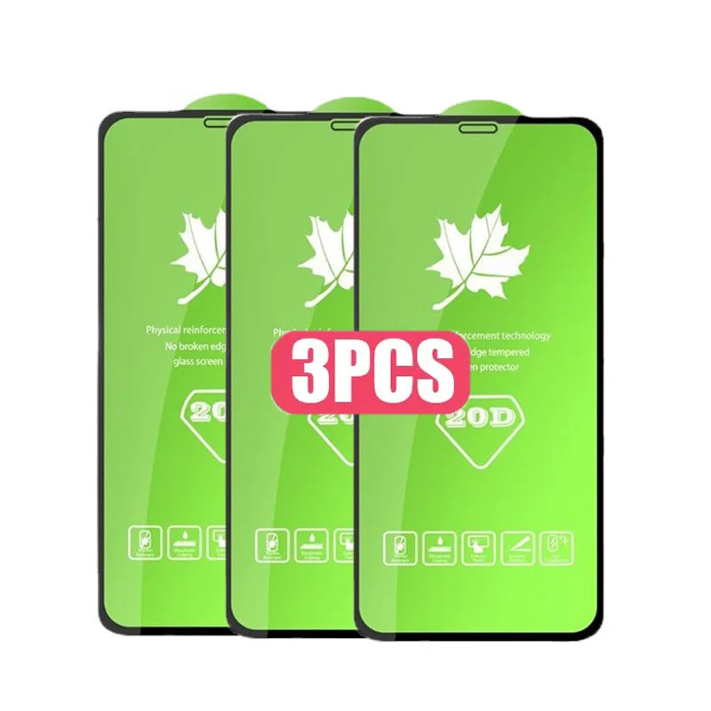 

3PCS 20D Full Cover Glass For iPhone 14 15 Plus 13 12 11 Pro Max Tempered Glass For iPhone 13 12 Mini Screen Protector Films
