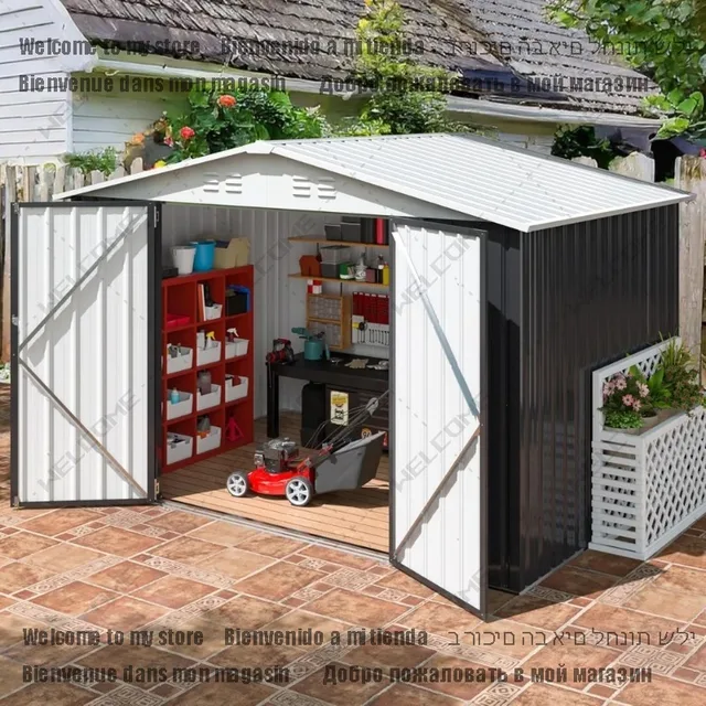 6x8 FT Outdoor Storage Shed, Garden Shed with Updated Frame Structure and Lockable Doors, Metal Tool Sheds for Backyard Garden P 1