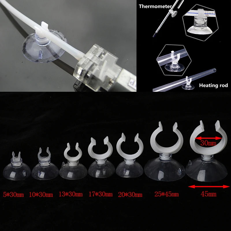 Clear Aquarium Fish Tank Suction Cup Sucker Holders Air Line Tube Hose Pump Various Sizes 10Pcs/set