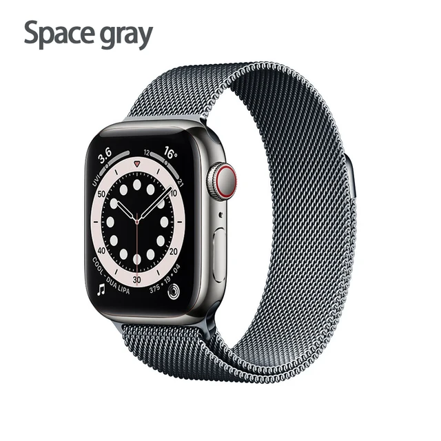 Metal Milanese loop Strap For Apple watch band 7 45mm 44mm 40mm iWatch Series 42mm38mm stainless steel bracelet magnetic 3456 se Gray