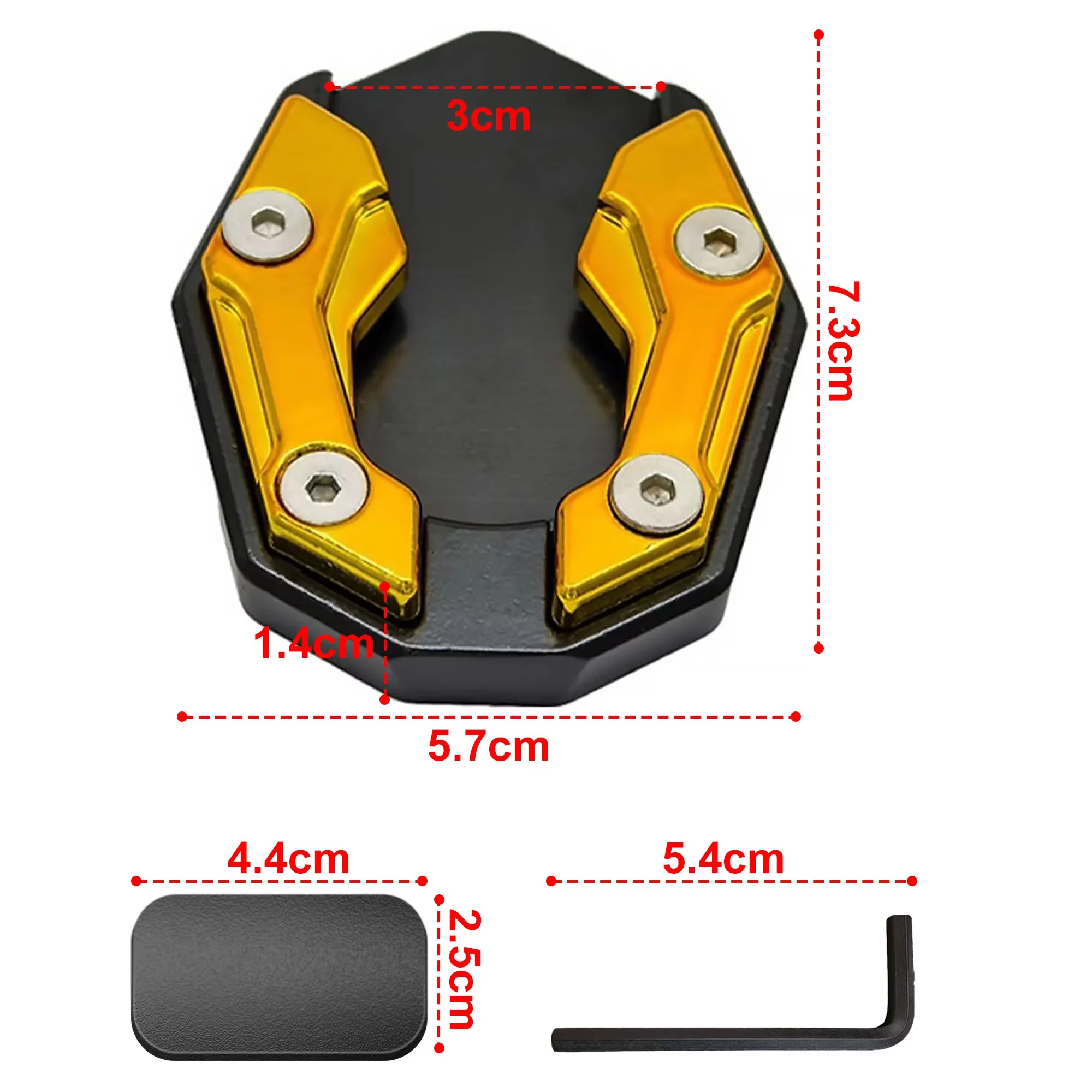 Motorcycle Side Stand Extension Pad & Support Plate