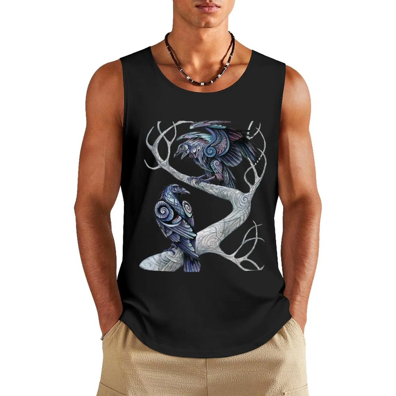 Майка Hugin and Munin мужская без рукавов, Спортивная футболка