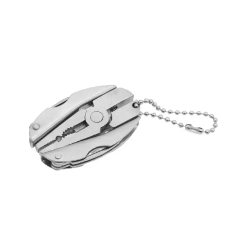 Portable Stainless Steel Multi-Tool: Pliers, Knife, Screwdriver with Keychain, Ideal for Outdoor Use