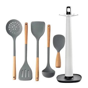Wood Handle Silicone Cooking Spatula 1