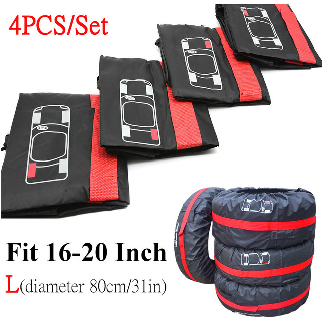 Tyre Accessories Universal 4Pcs Spare Tire Cover Case Polyester Automobile Car Auto Tires Storage Bag Dust-proof Protector