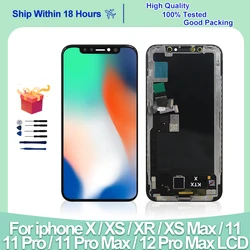 Pièces de rechange d'écran LCD pour iPhone, AAA +++ OLED, Incell, pas de pixel de fréquence, iPhone X Poly XS Max 11 12 Pro