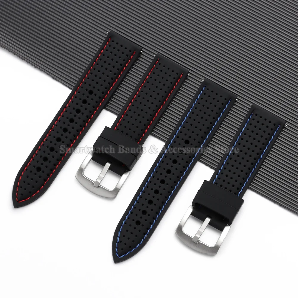 Breathable Silicone Quick Release Watch Strap - Soft Rubber Bracelet