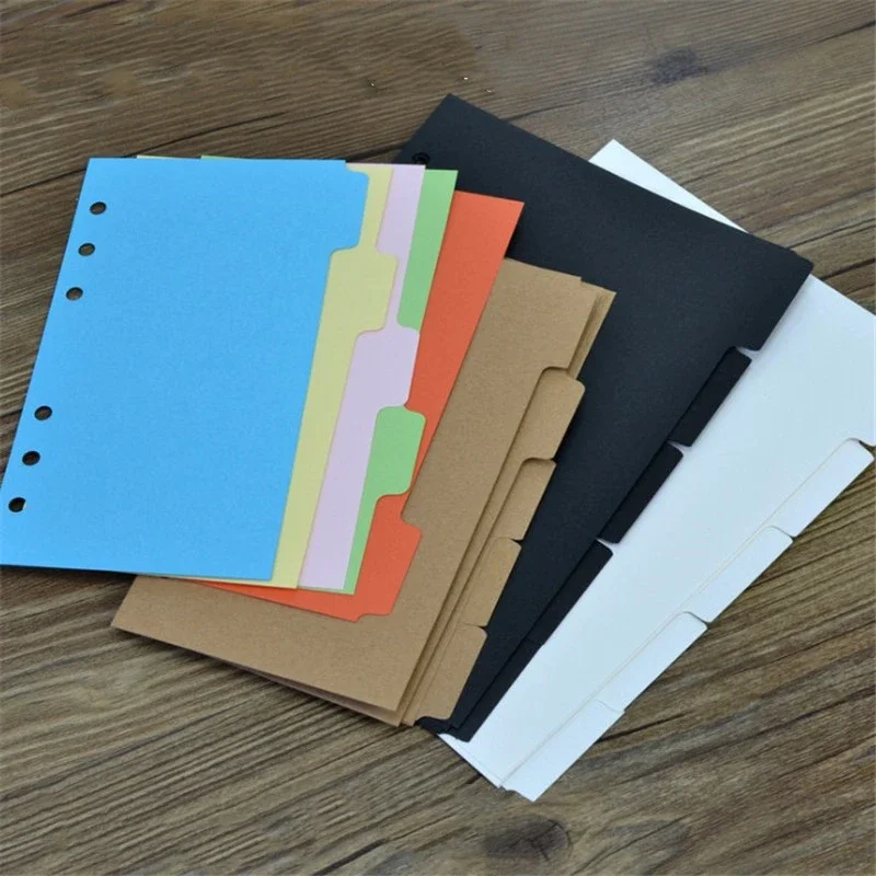 5Pcs/set A5 A6 Binder Index Dividers Index Page for Loose-leaf Notebook Scrapbook Diary Stationery School Office Supplies - 3