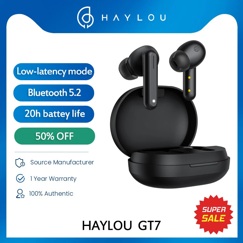 Haylou Gt7 Bluetooth 5 2 Earphones Low Latency Game Headphones c Hifi Stereo Bass Ai Call Noise Cancellation Wireless Headset Earphones Headphones Aliexpress