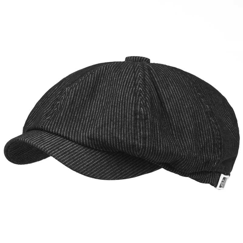 Stripe Newsboy Cap Peaky Casual Octagonal Hat Vintage Soft Berets Cap Visor Gatsby Flat Ivy Hat Four Seasons 2