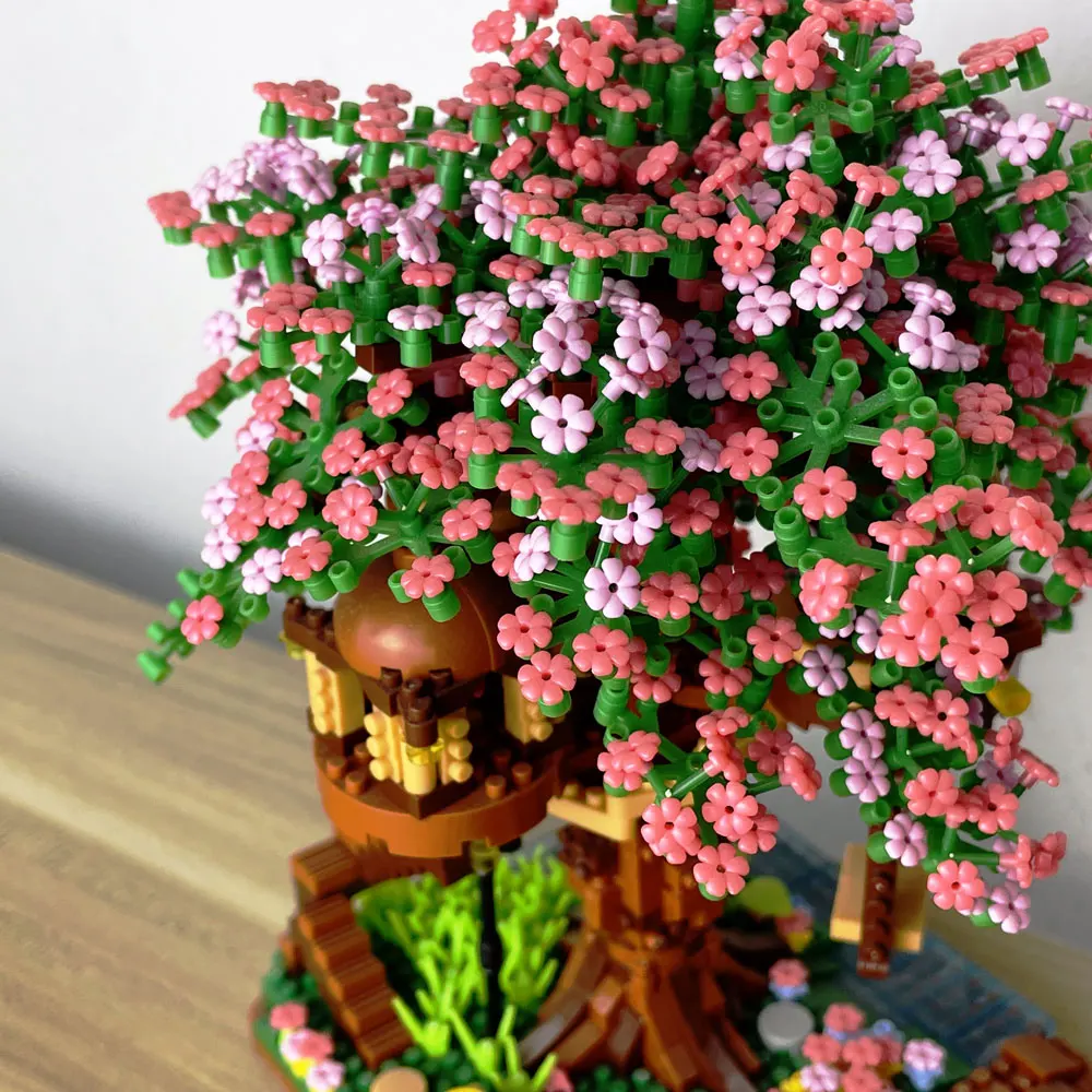 Set Micro Mattoncini Da Costruzione – Mulino A Vento Sul Fiume Con Albero Sakura, 600 Pezzi, Regalo Adulti E Ragazzi - 2