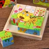 Baby Wooden Blocks Toys Children Six Side Cube Jigsaw Puzzles Game Animal Fruit Traffic Cognize Early Learning Educational Toys