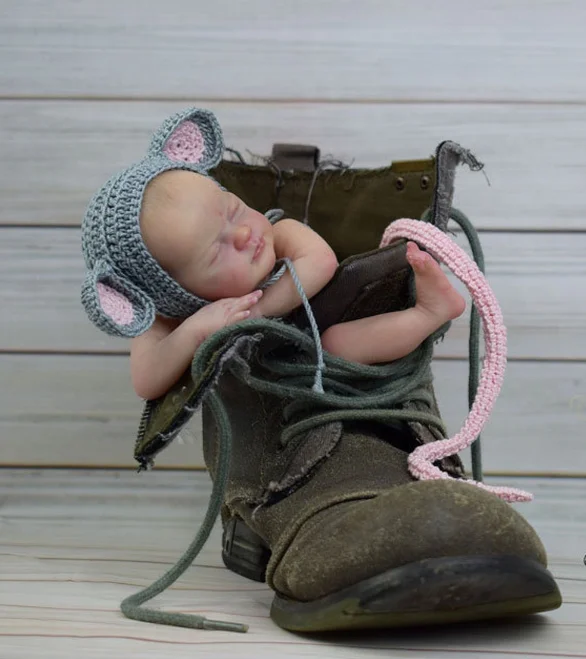 FBBD Reborn Baby  9 Inches Mini Size Reborn Doll Kit Wee Mouse Unpainted Doll Parts DIY Unfinished Doll