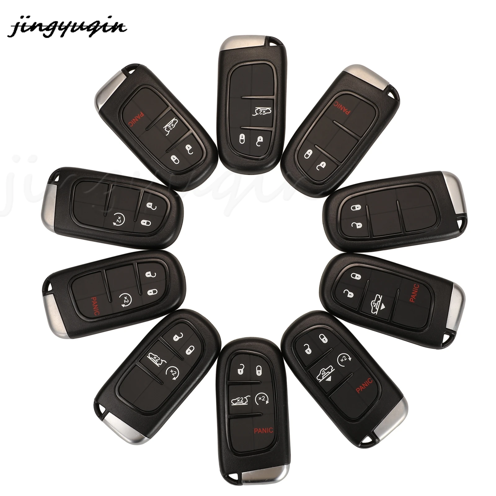 

Jingyuqin 10 шт. корпус автомобильного ключа дистанционного управления для Jeep Grand Cherokee Chrysler 300C Dodge Ram 1500 Journey Дротика Challenger Durango