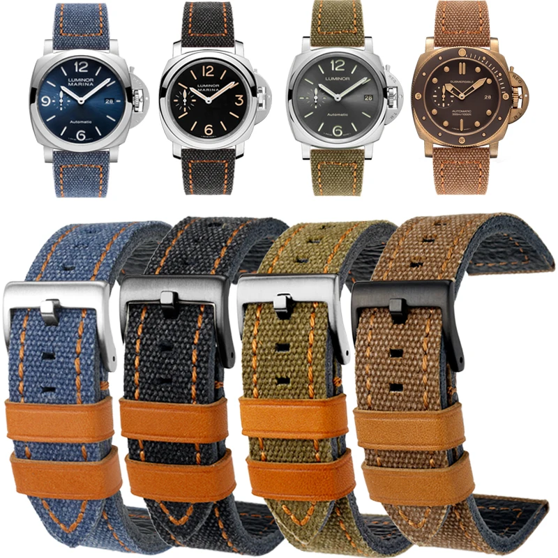 

Ремешок из коровьей кожи для наручных часов Panerai Breitling, Гамильтон ископаемый JEEP, черный, зеленый, коричневый, 22 мм, 24 мм