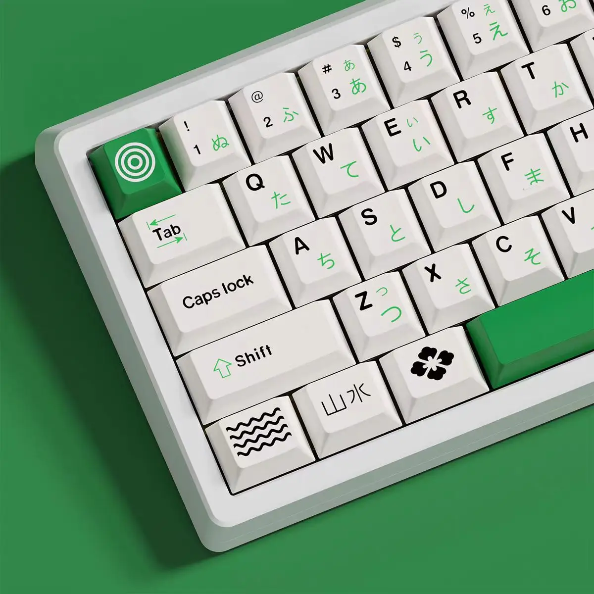 Keycaps verdes personalizados para teclado mecânico, cereja