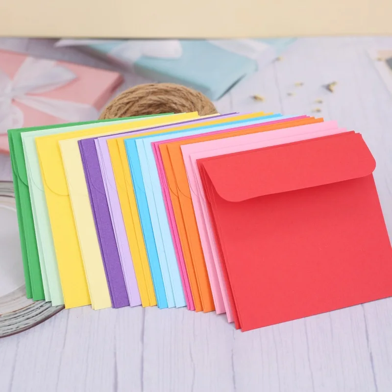 Colorful Envelope Greeting Card Postcard Storage Bag Mini Pink Envelopes 10 Pieces/Lot