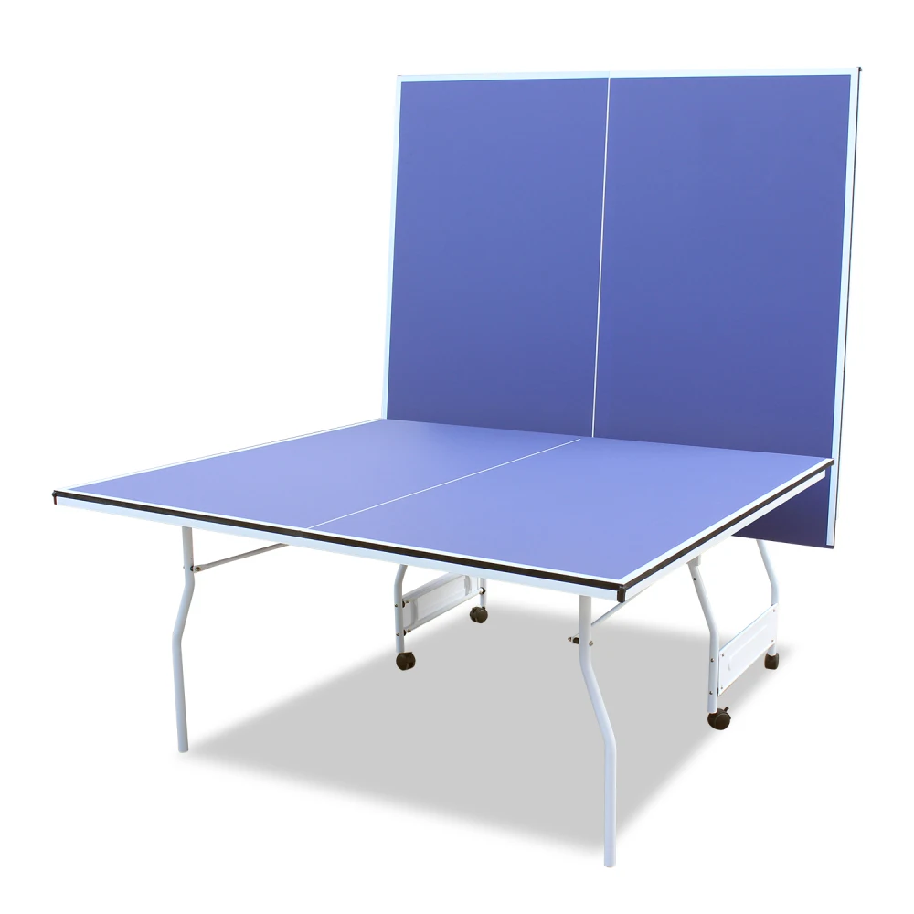 9ft Mid-Size Table Tennis Table Foldable & Portable Ping Pong Set Indoor Games with Net 2 Tennis Paddles and 3 Balls