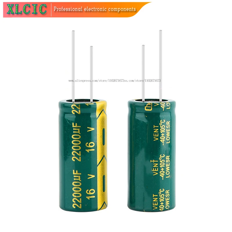 

5PCS Electrolytic Capacitor 22000UF 16V 16V22000UF 18*40MM High Frequency Low ESR Aluminum Capacitors
