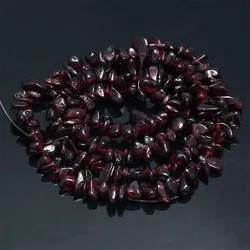Natural Stone Irregular Crystal Agate Gravel Beads - Length about 39cm (Garnet Bead)