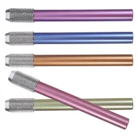 3pcs Pencil Holder Silver Pencil Extension Single for Colored Pencils Tools School Supplies Stainless Steel 1