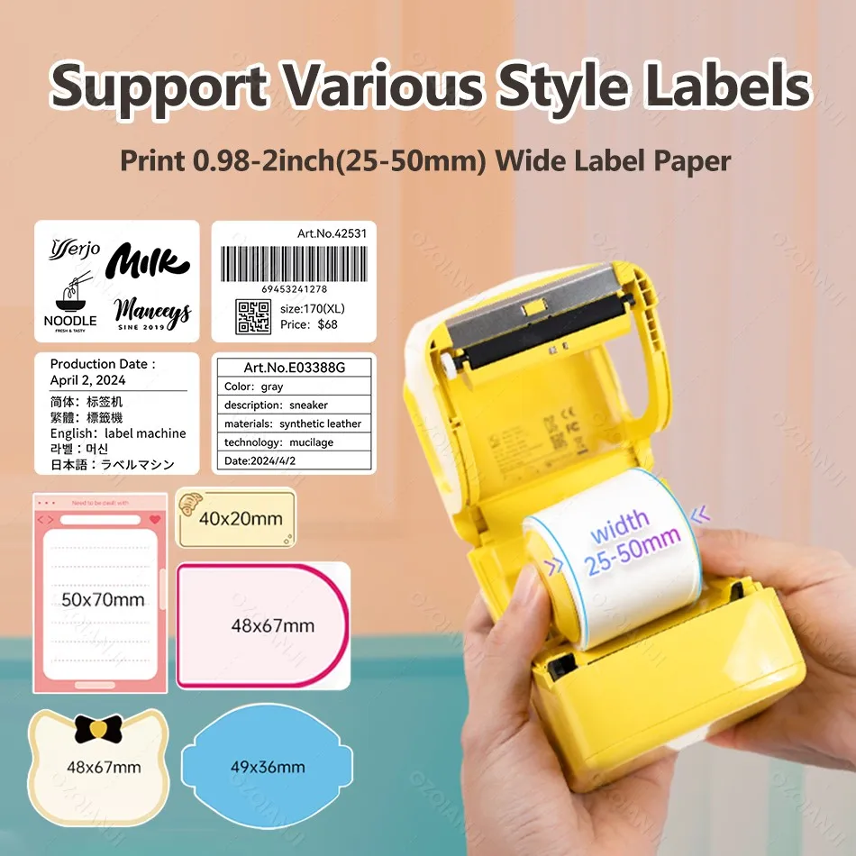 HPRT New1 Mini Pocket Label Maker Portable Thermal Label Printer Bluetooth Barcode QR Price-Tag Sticker Hand account Printers