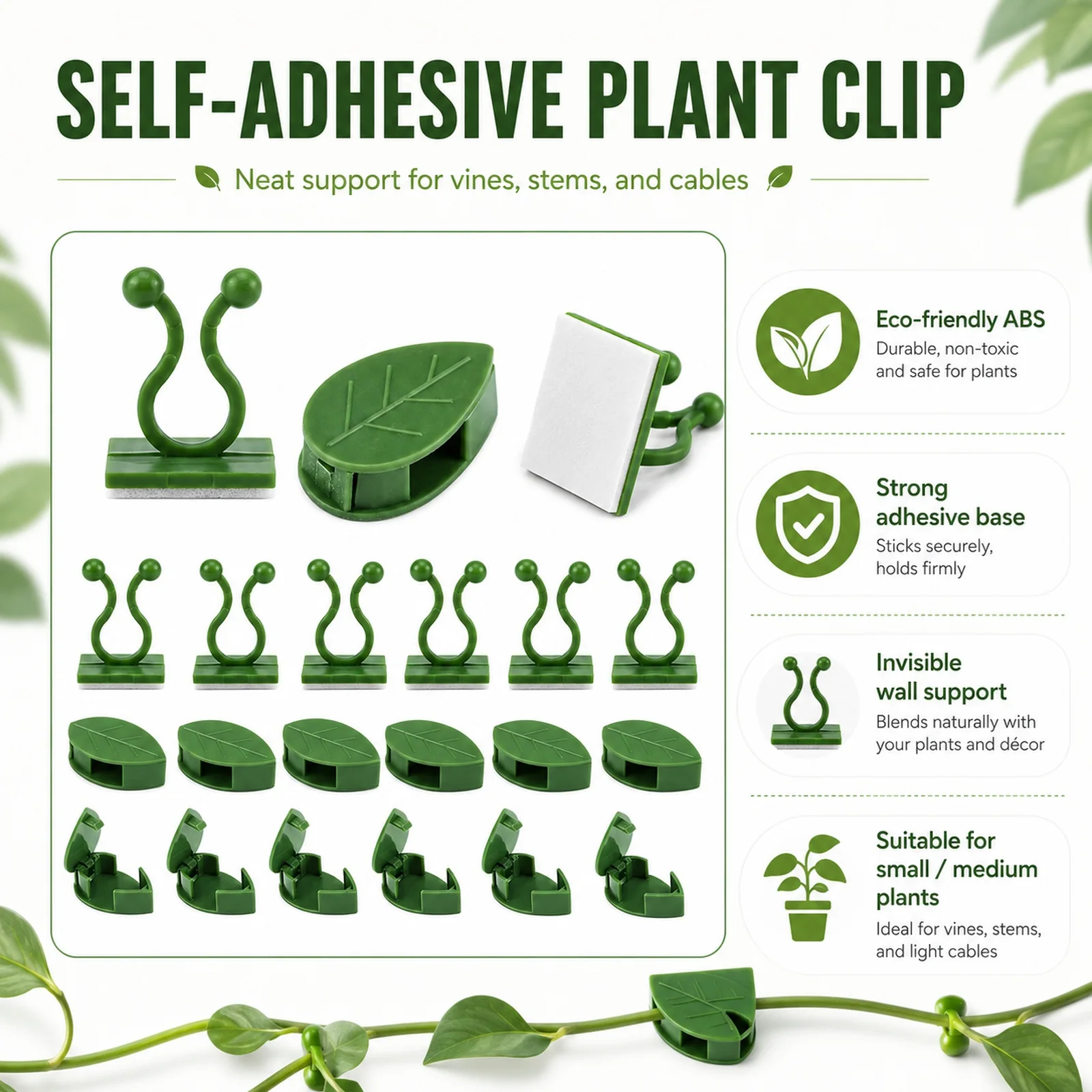 50pcs Self-Adhesive Invisible Plant Clips